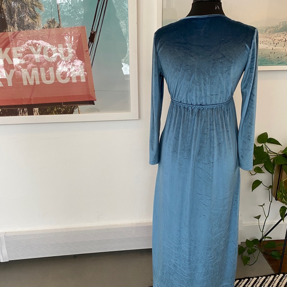 Vintage 60s Velvet Lounge Dress Dress Sz 4 - Picture 3 of 4
